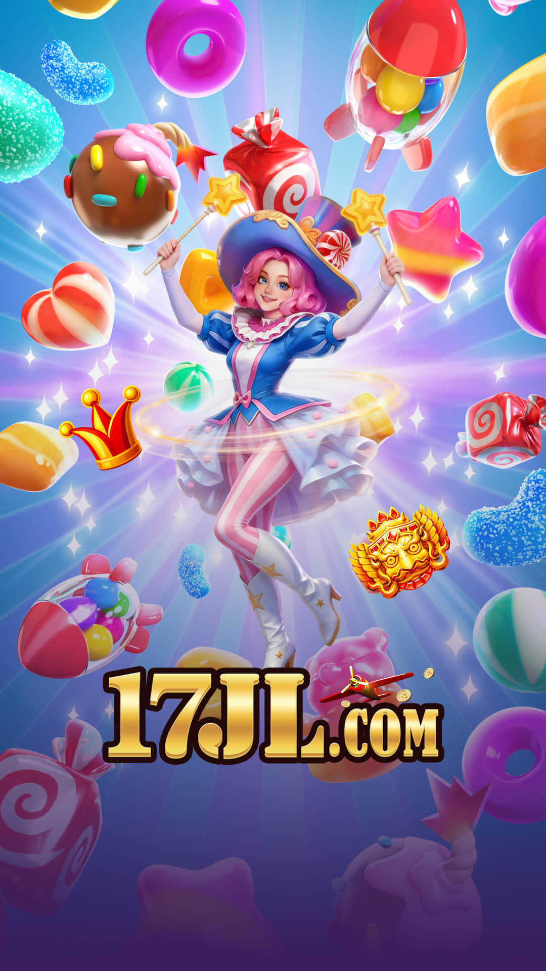 17JL Philippines homepage visual featuring candy witch promotional wallpaper